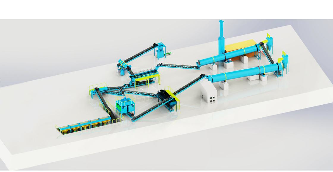 NPK Üretim Sistemi Optimal Performans için 18.5kw Güç ve 2.5-20mm Granül Diametresi