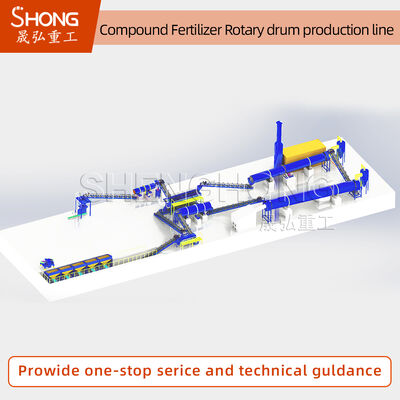 100,000 Ton/Yıl Rotary Drum Granulator NPK Üretim hattı 20-48% besin içeriği ve özel güç
