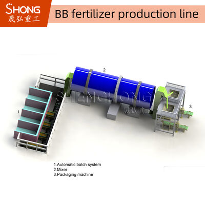 Verimli Gübre Harmanlama için 1-10 ton/saat Kapasiteli ve 15+4.5KW Güç ile Özelleştirilmiş BB Gübre Üretim Hattı