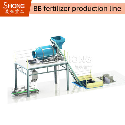 8-10 T/H Kapasite NPK Gübre Üretim Hatı için Karbon Çelik Malzemesi ve PLC Kontrol Sistemi ile Toplu Karıştırma Gübre Makinesi