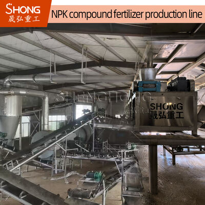 Kapasite 5t/h NPK gübre üretim hattı %90 granulasiyon oranı ve 380V voltaj