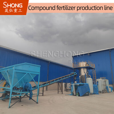 Kuru işleme NPK gübre üretim hattı 2-4 mm granüler boyutlu ve %90 ısı içeriği