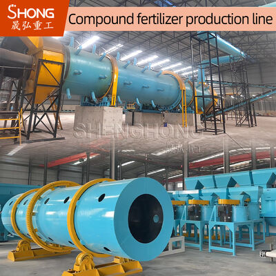 Profesyonel Rotary Drum Pellet NPK Kompozit Gübre Üretim Hattı, Saatte 1-2 Ton Kapasite ve Küresel Parçacıklar 1-3mm için% 90 Granulating oranı