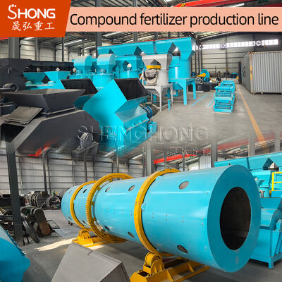 Yıllık 100.000 ton küresel granüller 1-3 mm ve ayarlanabilir besin içeriği %20-48 ile döner davullu bileşik gübre üretim hattı