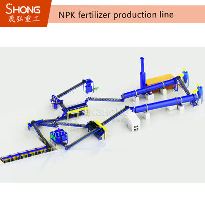 Kuru işlem NPK gübre üretim hattı 2-4 mm granül ve %90 ısı içeriği